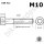 Titanschrauben Feingewinde M10 x 30-50 konisch DIN 912 Grade 5 schwarz