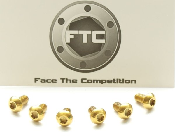 FTC 6tlg. Titanschrauben Set 10 mm für Bremsscheiben Gold
